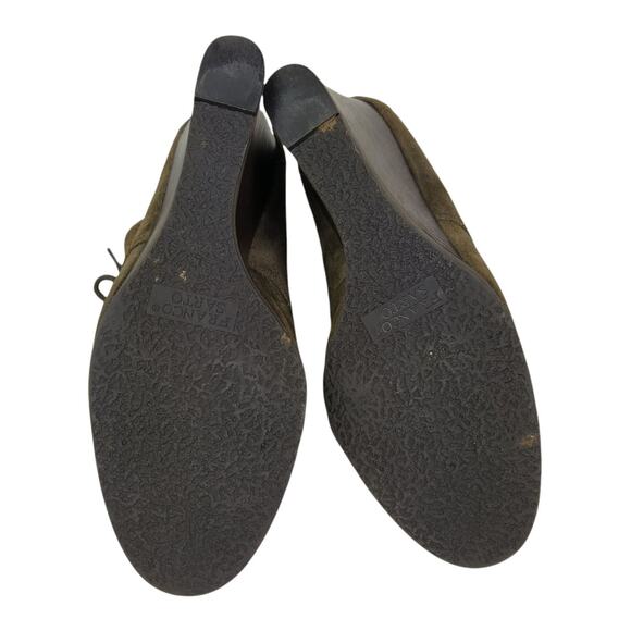 FRANCO SARTO Womens Taupe "Weston" Suede Ankle Booties Sz 8.5 Lace-Up Wedge Heel - Picture 5 of 7